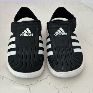 Adidas Black and White Water Shoes Slip-On Design